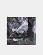 Bolongaro Trevor Rose Floral Pocket Square-black