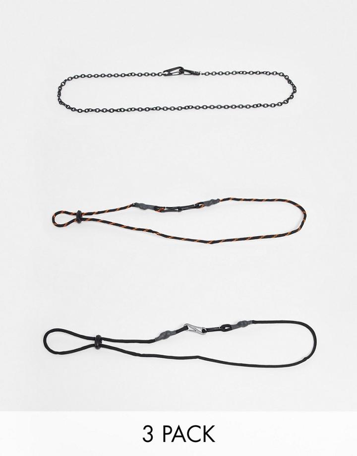 Bershka 3 Pack Bracelets In Black