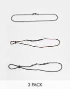 Bershka 3 Pack Bracelets In Black
