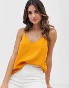 Asos Design Eco Swing Cami With Double Layer-orange