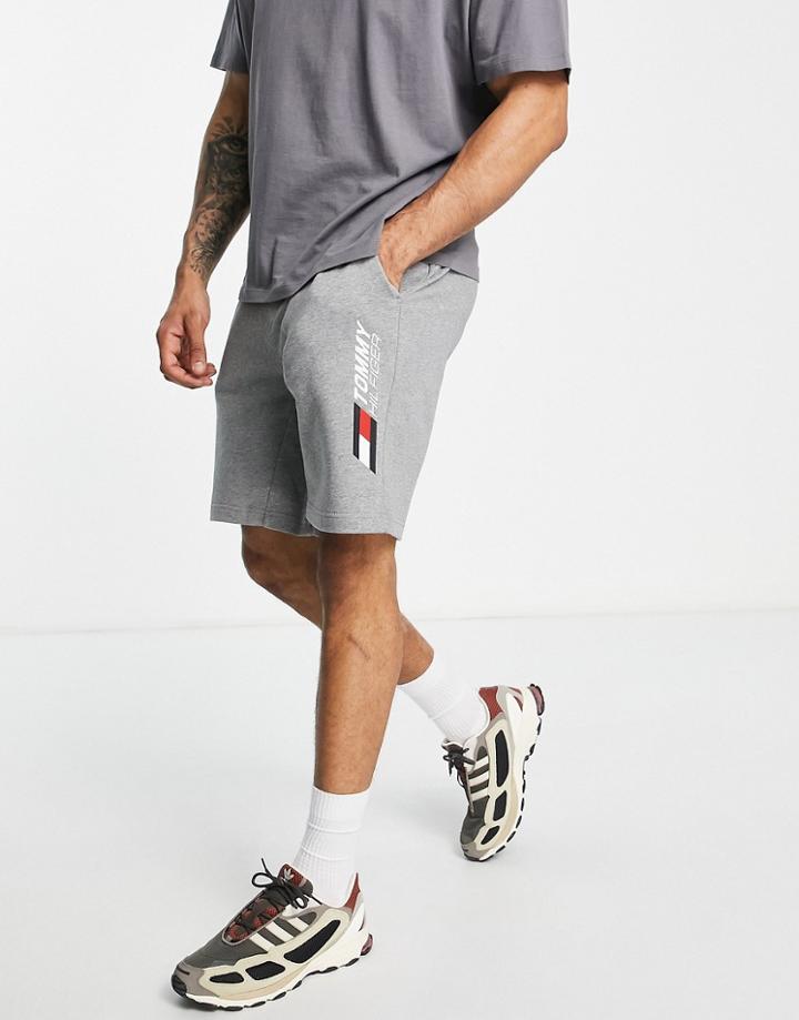 Tommy Hilfiger Performance Essentials Logo Sweat Shorts In Gray Heather