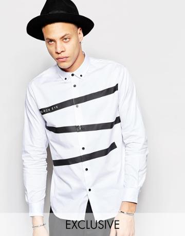 Black Eye Collective Shirt With Tape Print - White