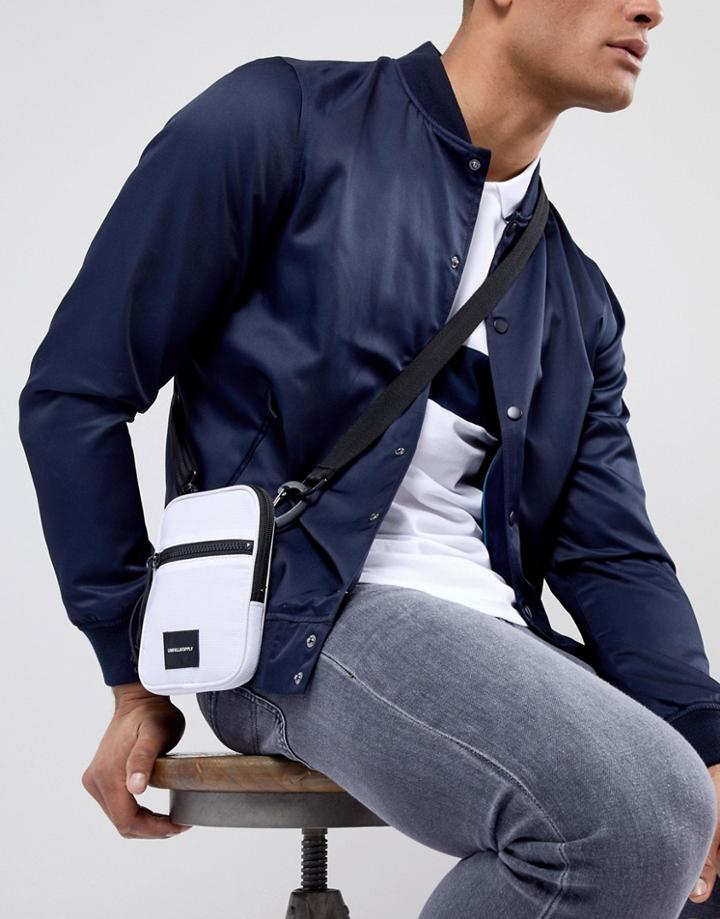 Asos Design Flight Bag In White Nylon - White