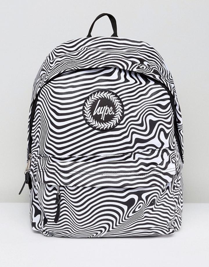 Hype Backpack In Black With Warped Stripes - Black