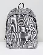 Hype Backpack In Black With Warped Stripes - Black
