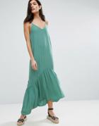 Asos Tiered Maxi Dress - Green