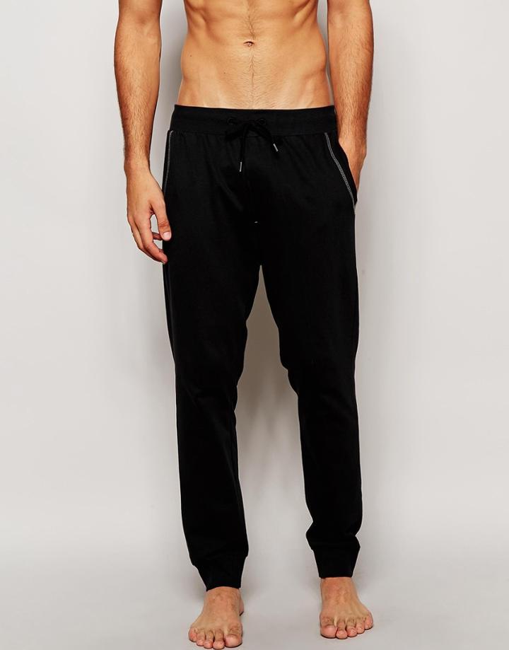 Diesel Cuffed Joggers In Slim Fit - Black