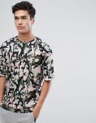 Jack & Jones Originals Drop Shoulder T-shirt In Camo Print - Pink