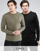 Jack & Jones Originals Long Sleeve T-shirt 2 Pack Save - Multi