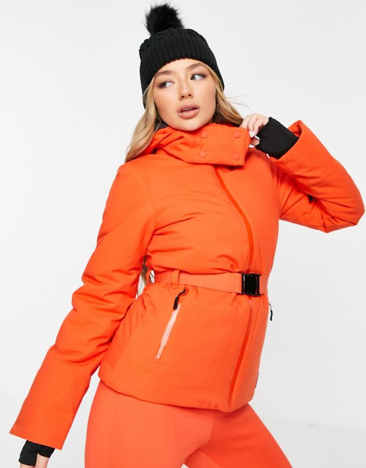 Asos 4505 Ski Belted Jacket With Hood-red