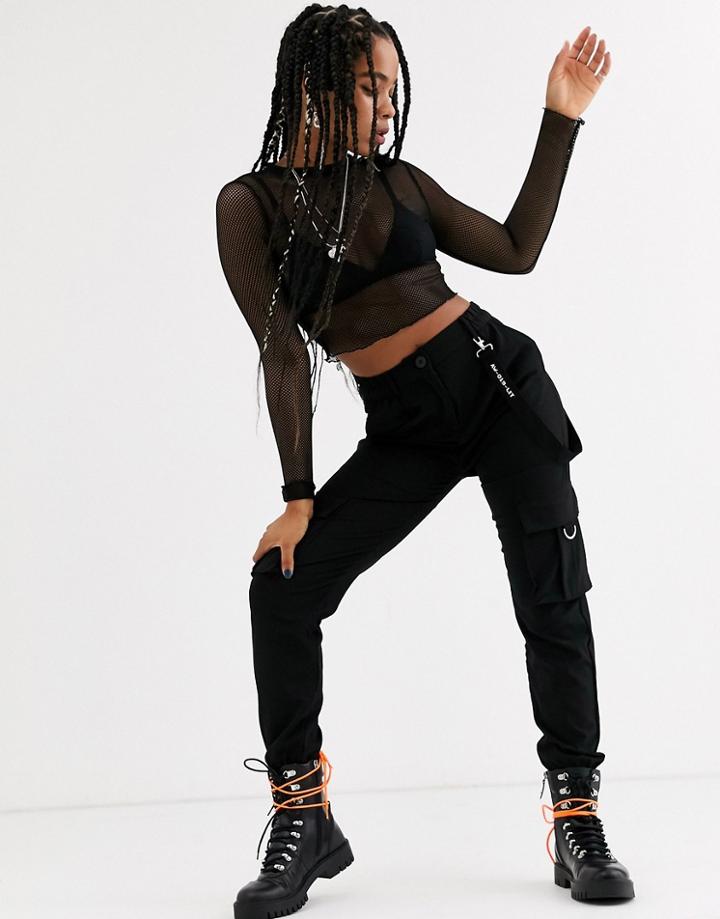 Bershka Pants With Suspenders Detail In Black
