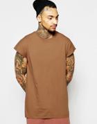 Asos Oversized Sleeveless T-shirt In Rust - Auburn