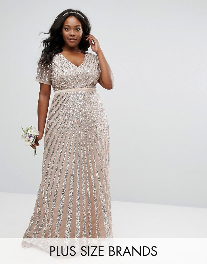 Lovedrobe Luxe Sequin All Over Maxi Dress - Gray