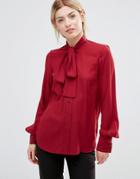 Alter Blouse With Tie Neck - Red