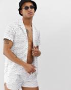 Hermano Two-piece Revere Collar Shirt With Logo Print - White