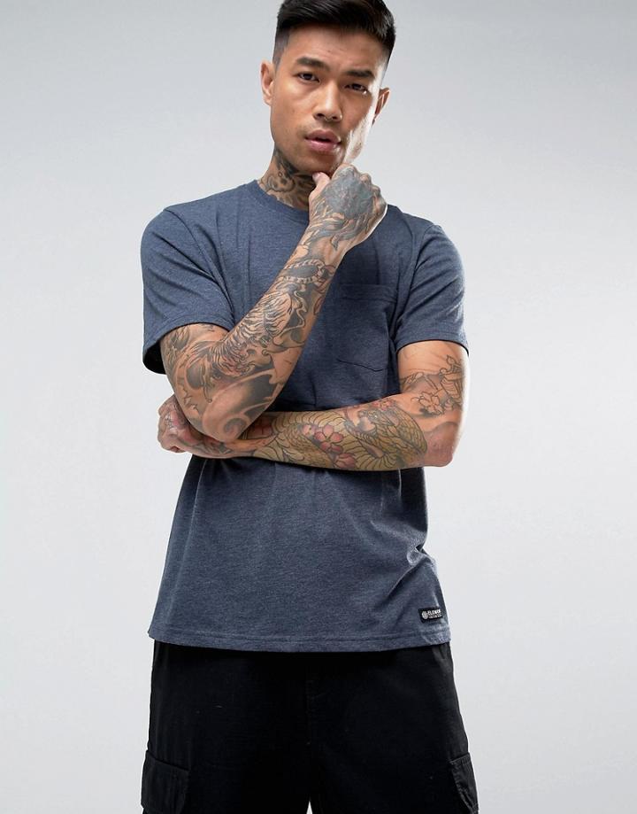 Element Basic Pocket T-shirt In Navy Marl - Blue
