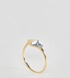 Asos Gold Plated Sterling Silver Faux Marble Stone Ring - Gold