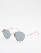 Moschino Love Aviator Style Sunglasses-gold