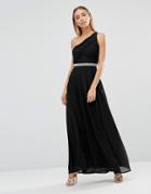 Ax Paris Asymmetric Embellished Maxi Dress - Black