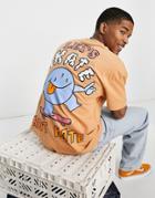 Crooked Tongues T-shirt With Lets Skate Not Hate Print In Orange