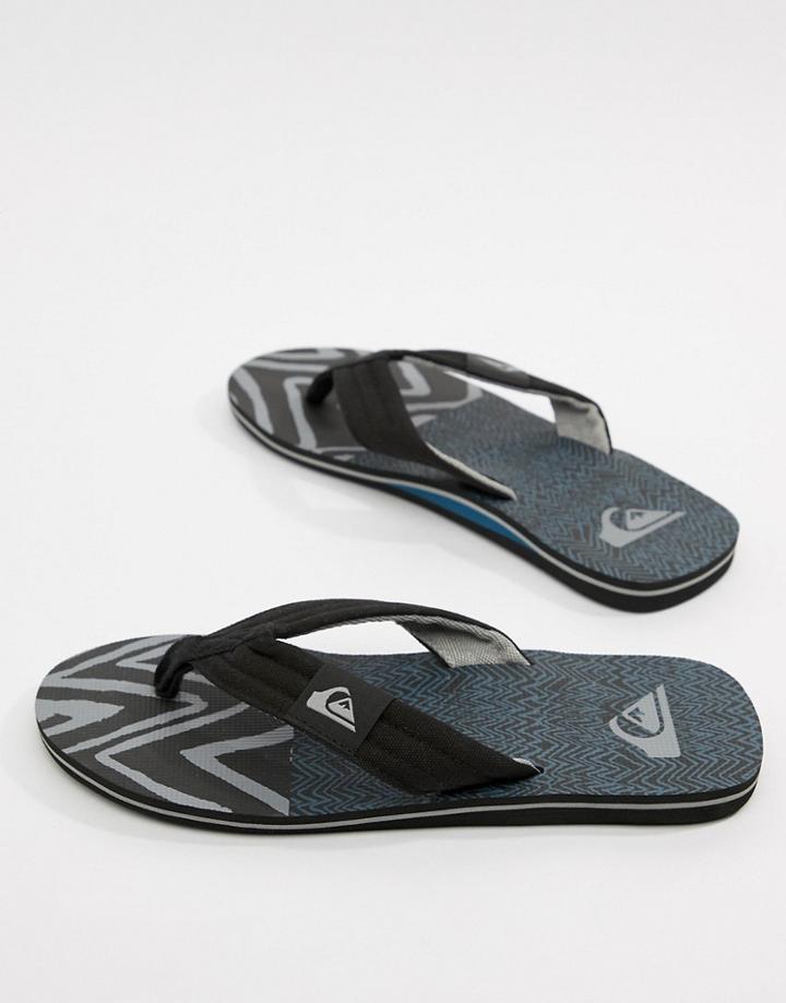 Quiksilver Molokai Flip Flop In Black/blue/gray - Black
