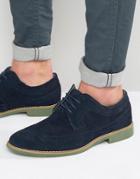 Front Brogues In Suede - Blue