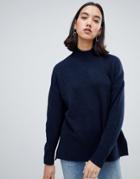 Selected Roll Neck Sweater - Navy