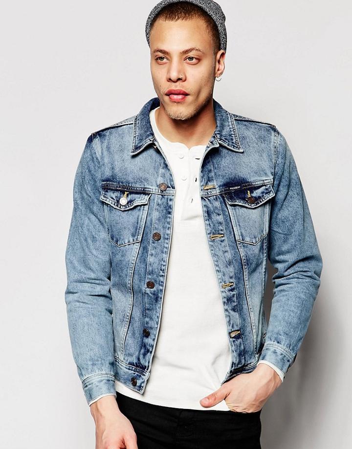 Pull & Bear Denim Jacket In Light Wash Blue - Blue