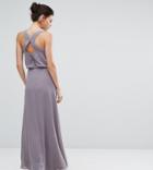 Little Mistress Tall Embellished Maxi Dress With Open Back Detail - Purple