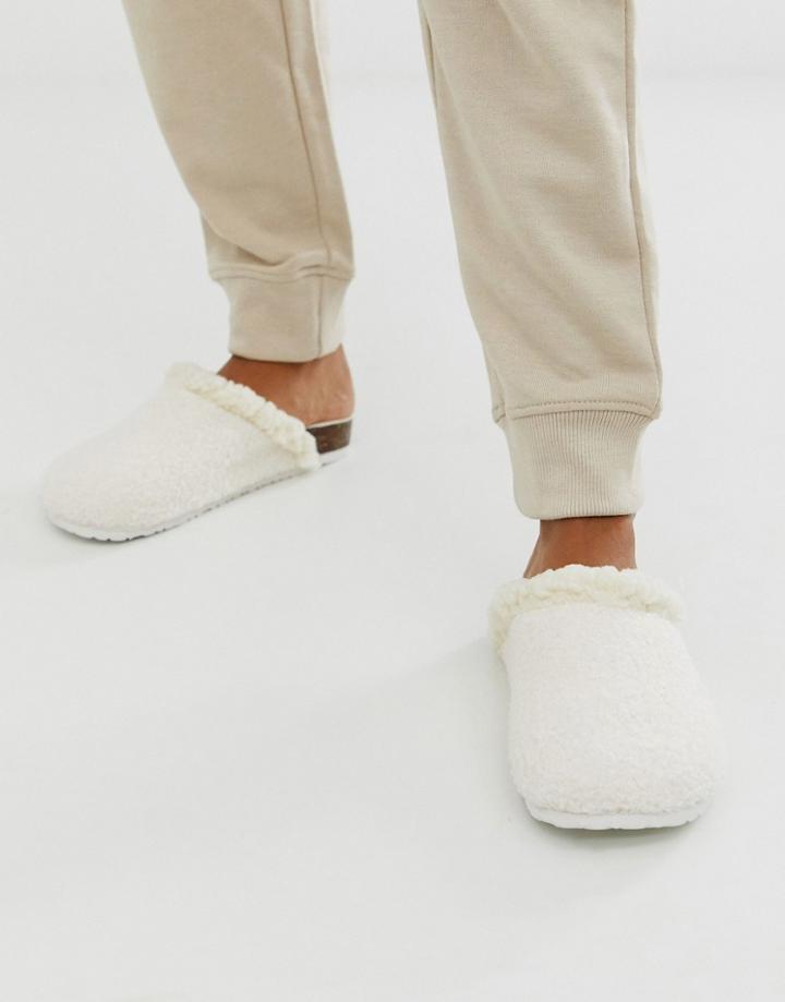 Women'secret Fluffy Borg Hard Sole Slippers In Pink