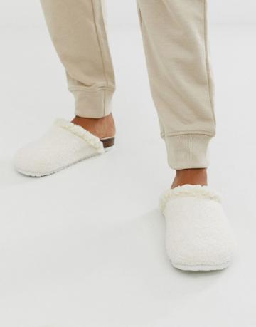 Women'secret Fluffy Borg Hard Sole Slippers In Pink