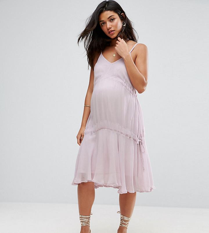 Asos Maternity Washed Midi Sundress - Purple