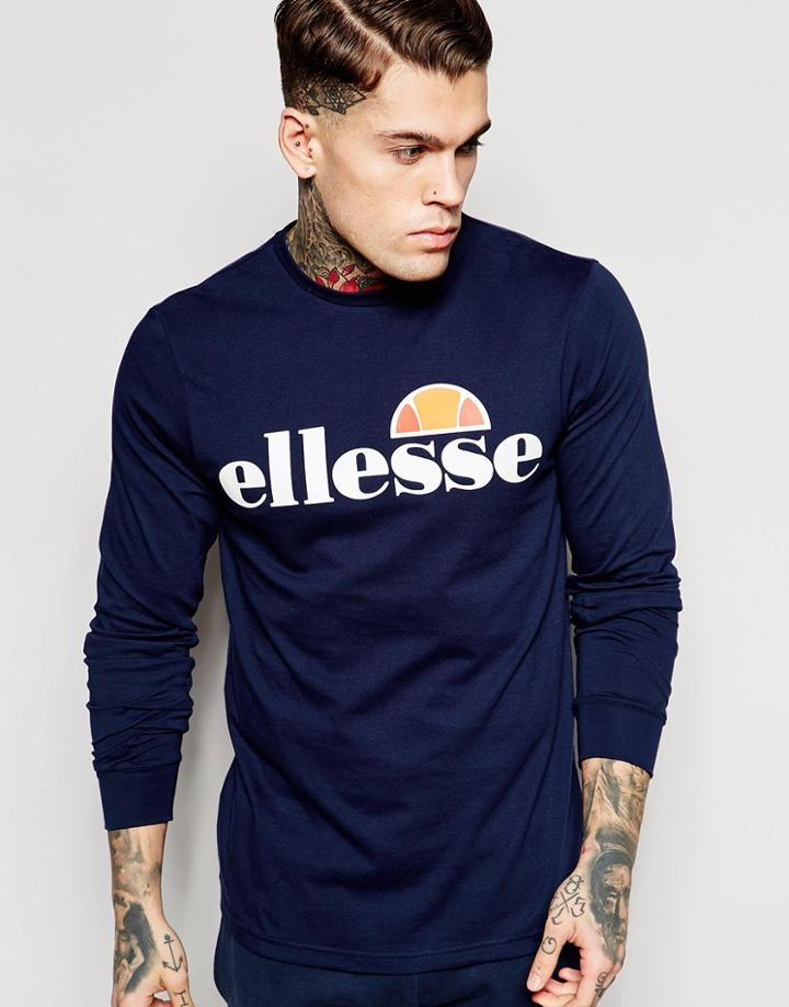 Ellesse Long Sleeve T-shirt - Navy