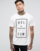 Volcom Saturday T-shirt In White Paint - White