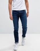 Selected Homme Jeans In Skinny Fit Stretch Denim - Blue