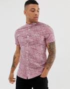 Armani Exchange Printed Short Sleeve Shirt In Red - Navy
