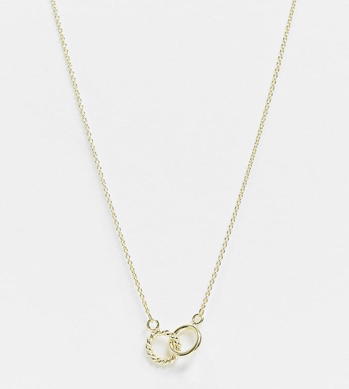 Kingsley Ryan Necklace In Sterling Silver Gold Plate With Double Circle Pendant