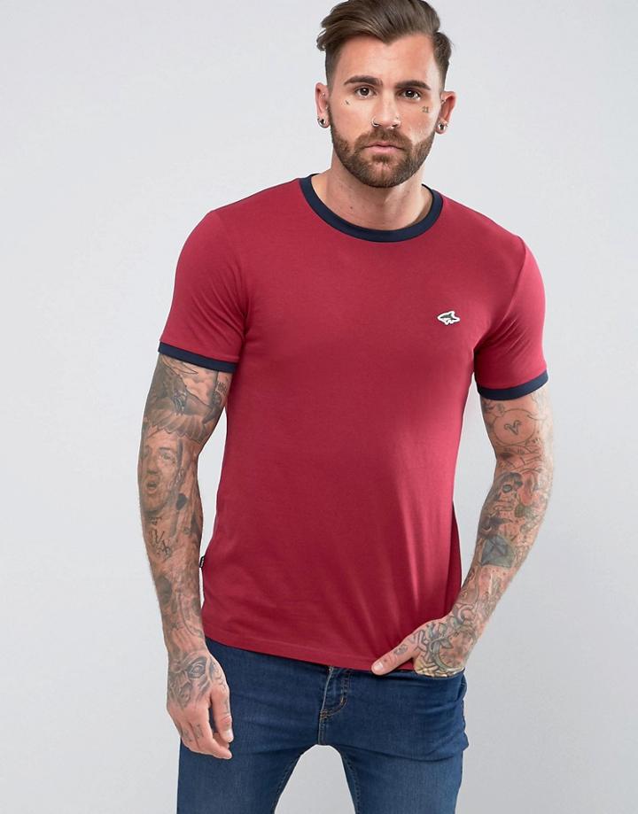 Le Shark Enzyme Washed Ringer T-shirt - Red