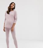 Asos Design Maternity Mix & Match Marl Pyjama Jersey Legging-pink
