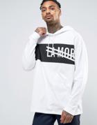 Asos Oversized Long Sleeve T-shirt With Text Print And Hood - White