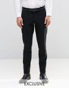 Only & Sons Skinny Smart Pants With Stretch And Turn Up - Black