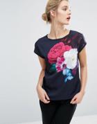 Ted Baker Blushing Bouquet Woven Tee - Navy