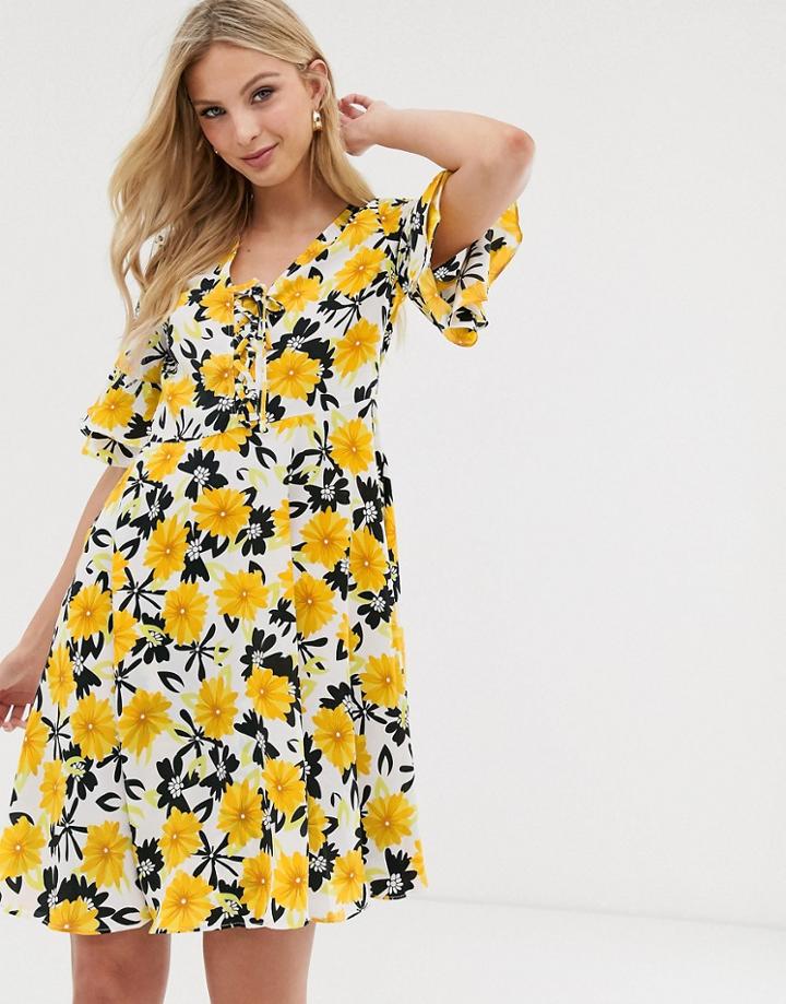 Y.a.s Floral Print Tea Dress-multi