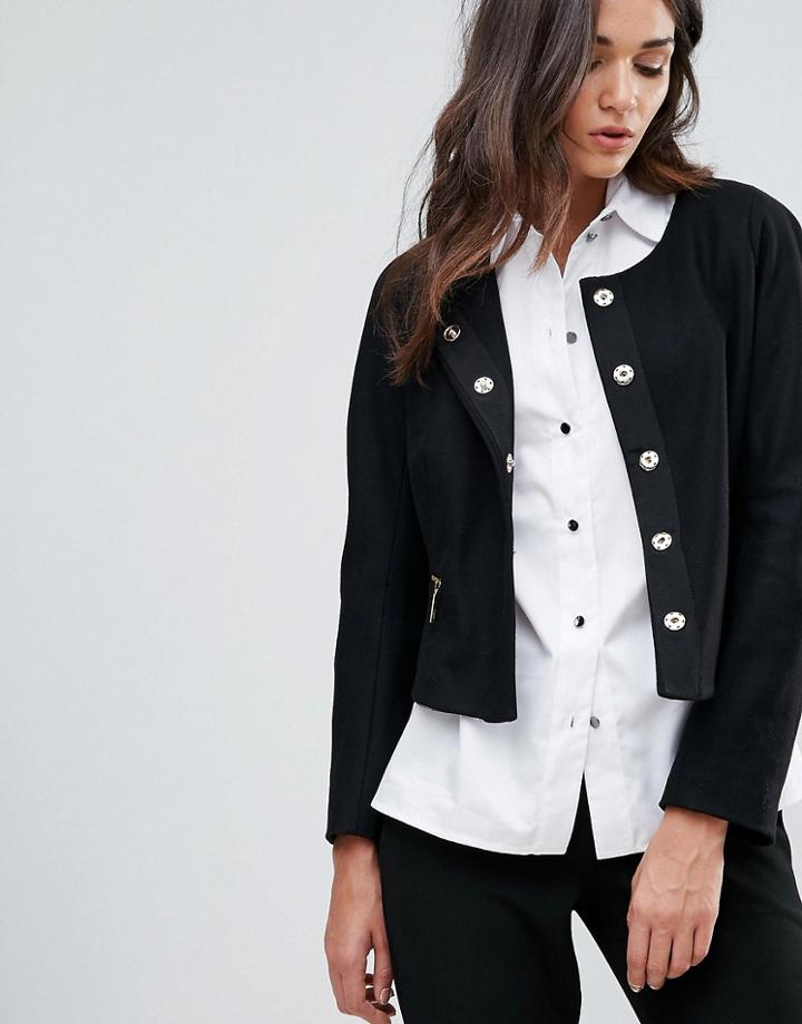 Closet Zip Pocket Wool Jacket - Black