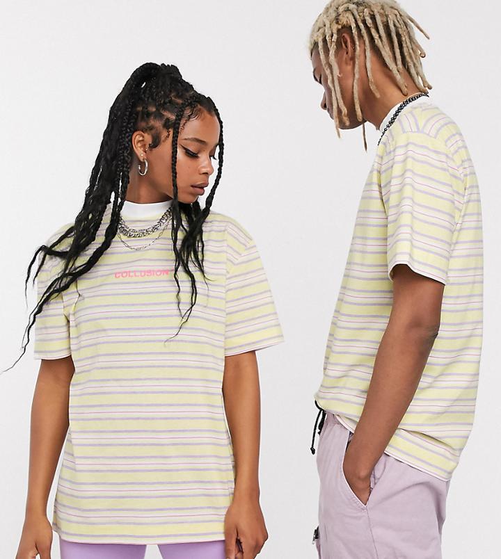 Collusion Unisex Stripe T-shirt-multi