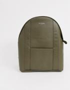Ted Baker Snacked Debossed Logo Backpack In Khaki - Green
