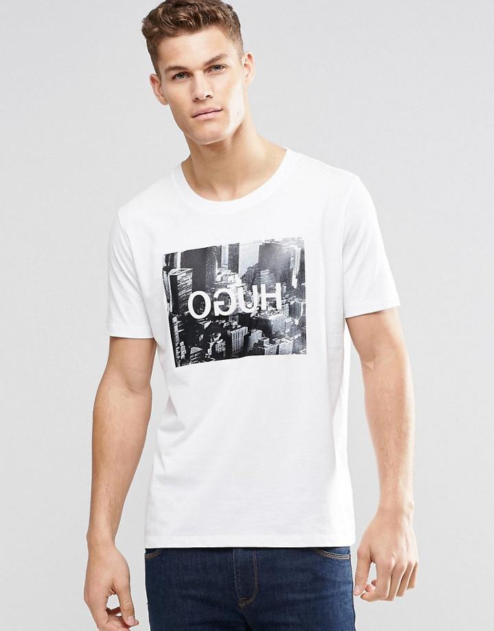 Hugo By Hugo Boss T-shirt With Hugo Print In White - White