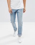Weekday Line Unisex Slim Fit Drop Crotch Crop Jeans Blue Wash - Blue