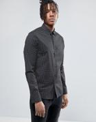 Asos Skinny Shirt With Polka Dots - Black