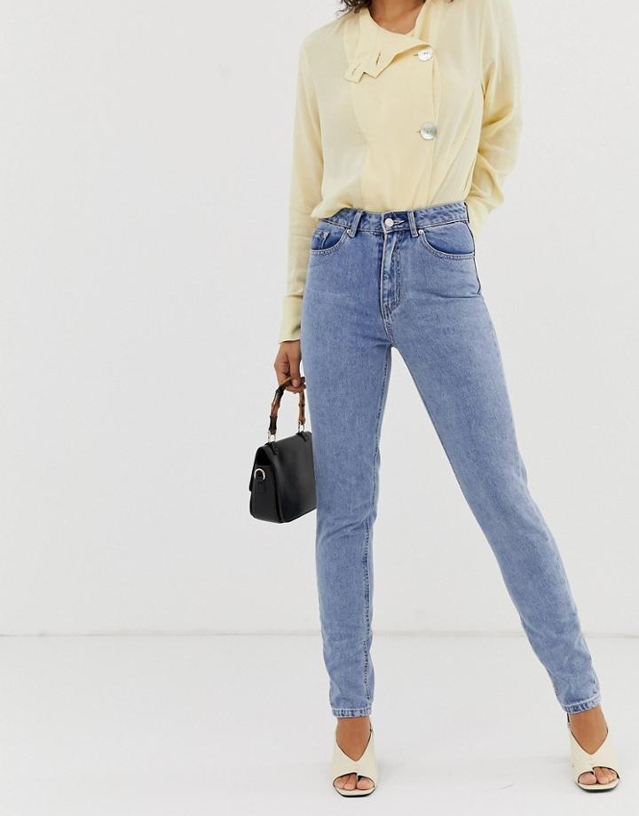 Vero Moda High Waist Mom Jeans Light Wash - Blue